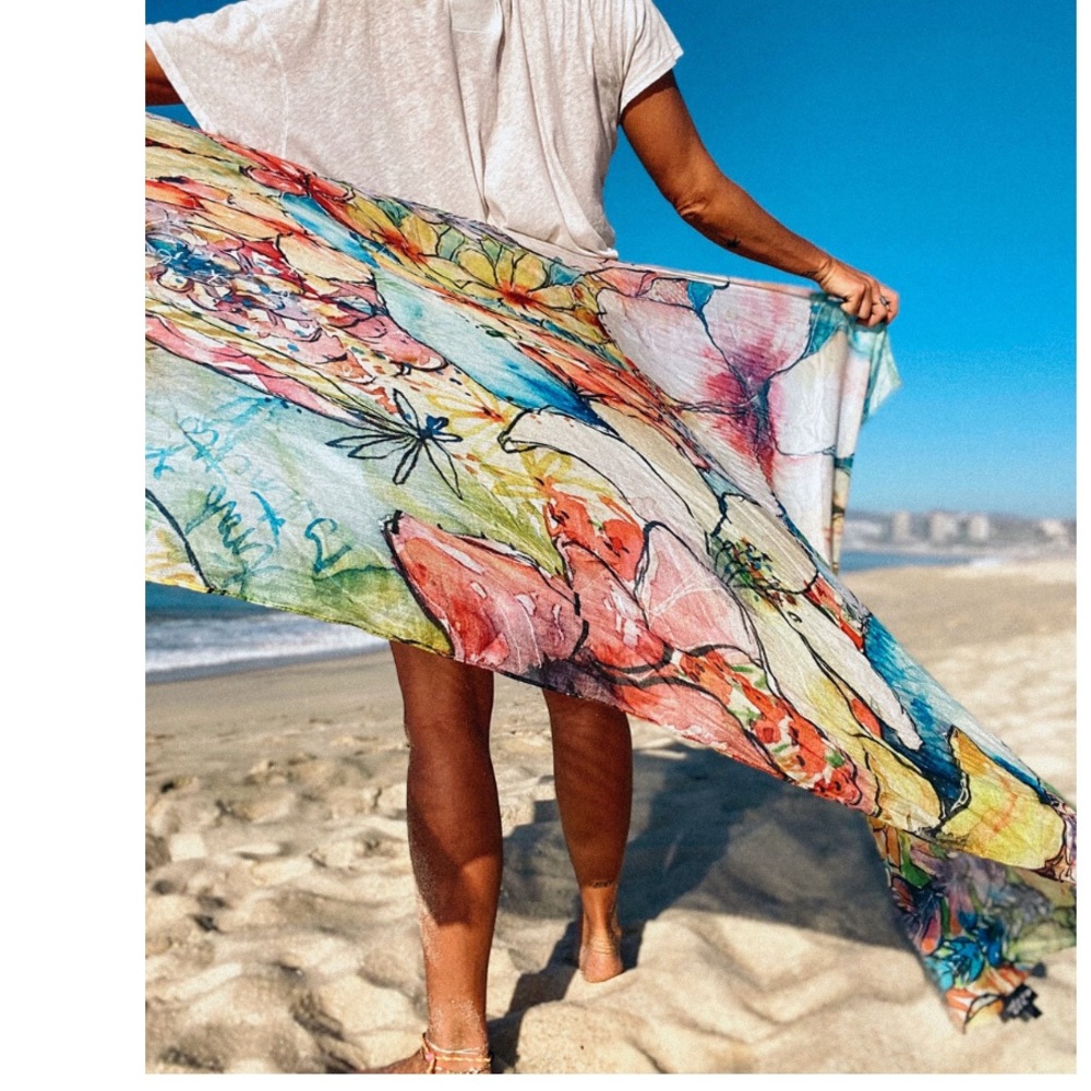 Rebekah Steen Goldfish Kiss Beautiful Things Scarf Sarong Pareo - Picture 5 of 16